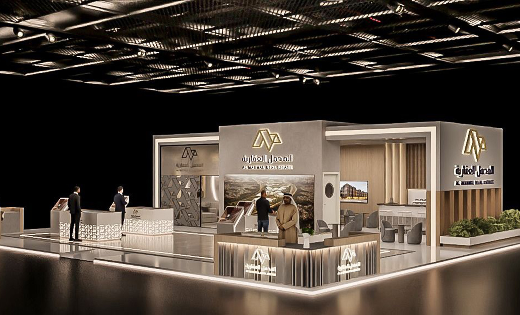 Front elevation of the booth with signage