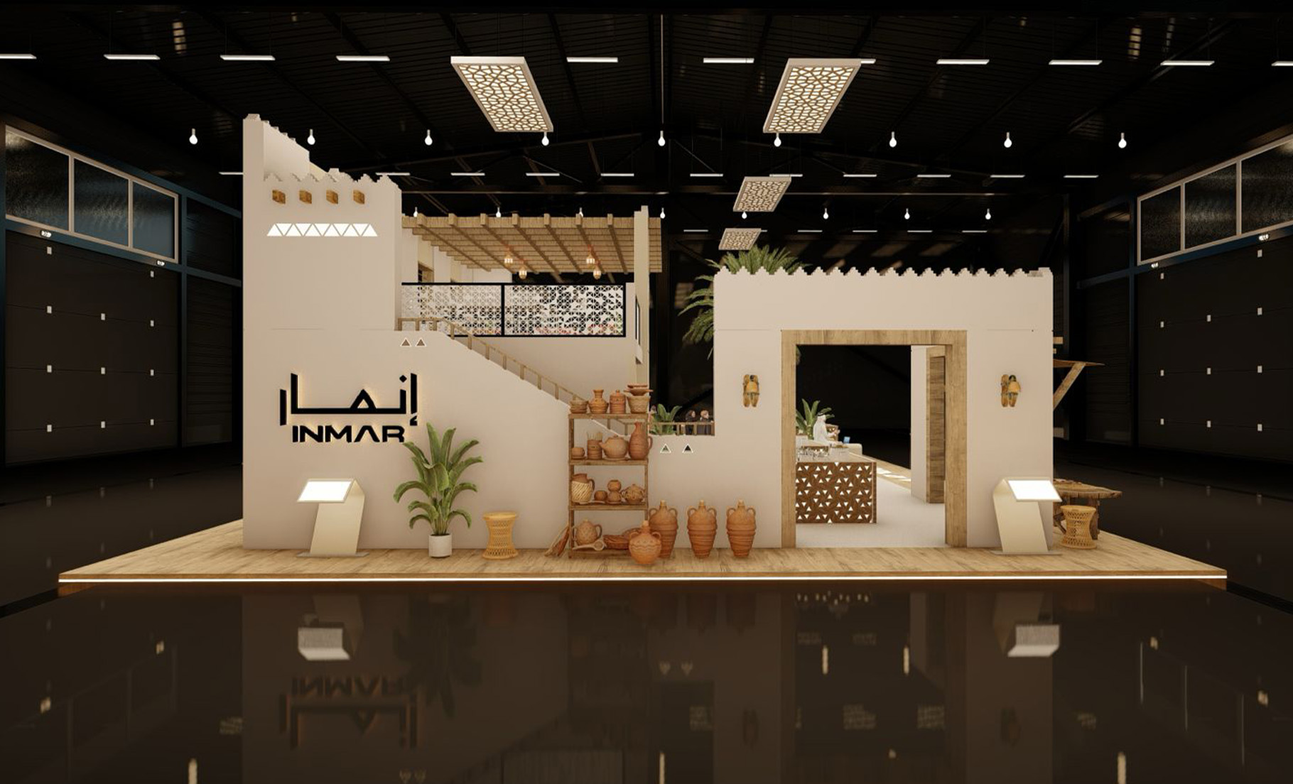 Wide view of the Inmar booth on opening day