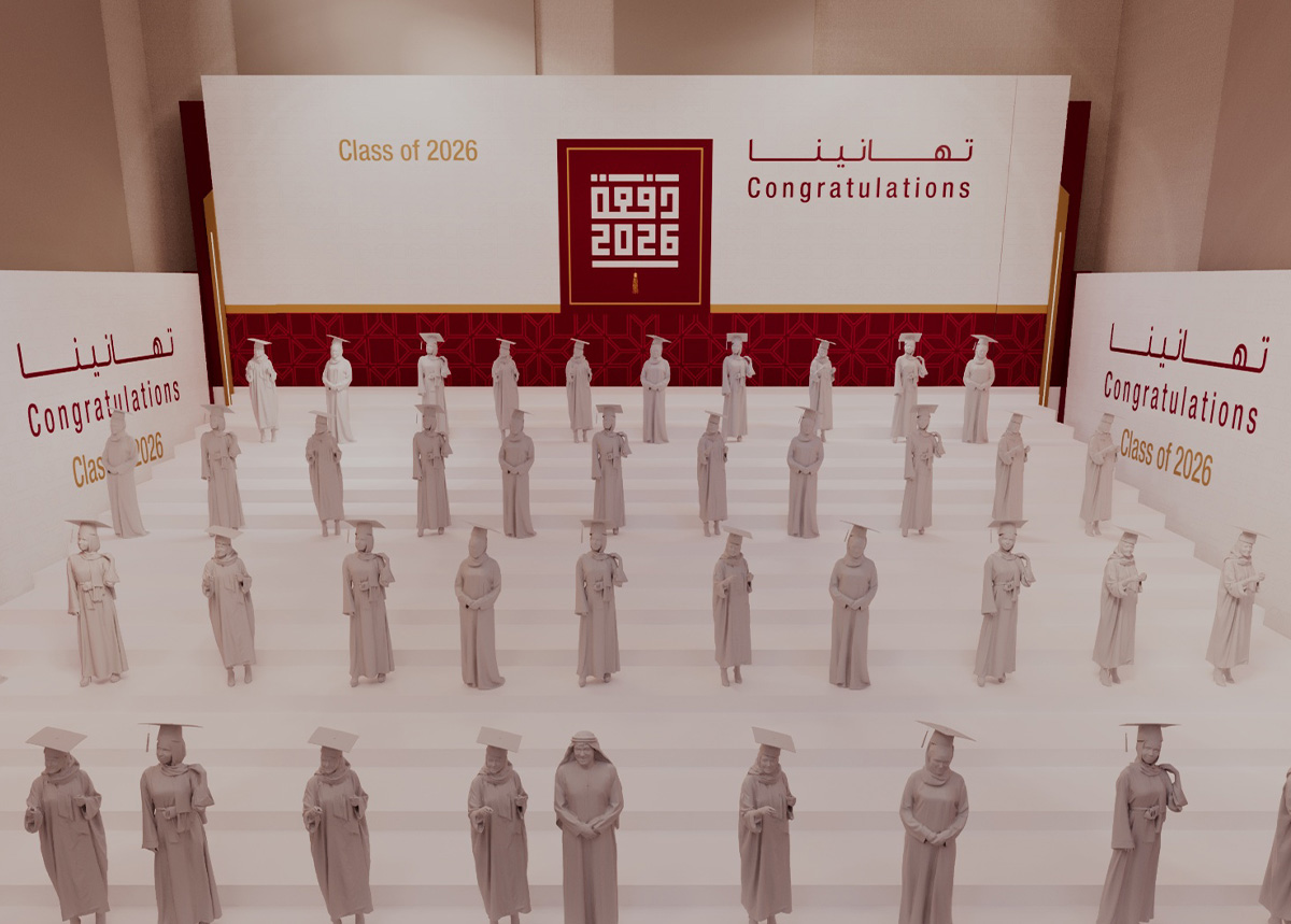 Custom-built stage and scenic structures for the Qatar University graduation