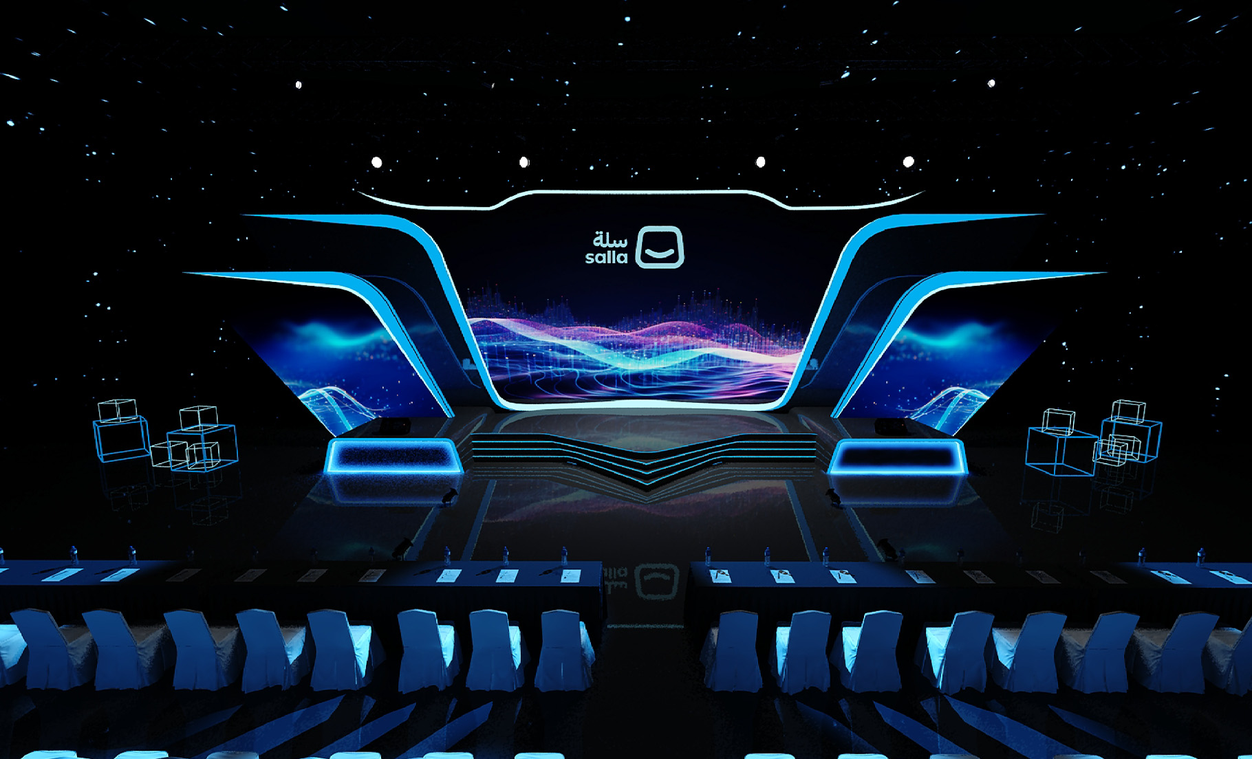 Salla e-commerce event stand designed and built by Review Design in Doha