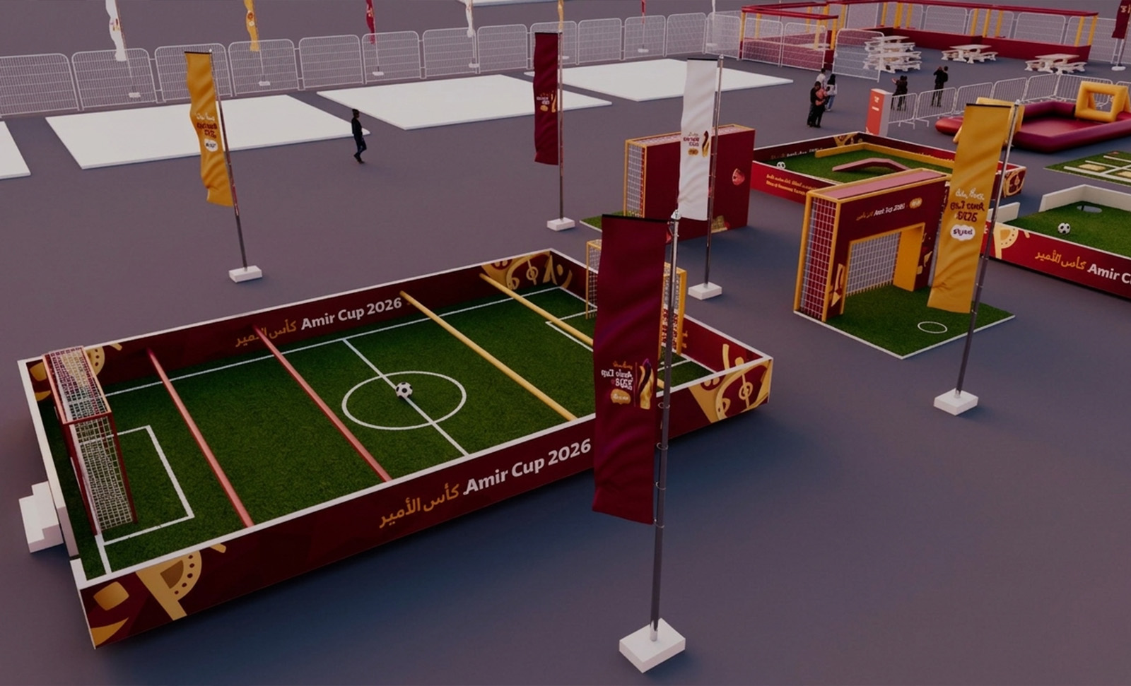Entrance and main signage of the Amir Cup fan activation in Doha